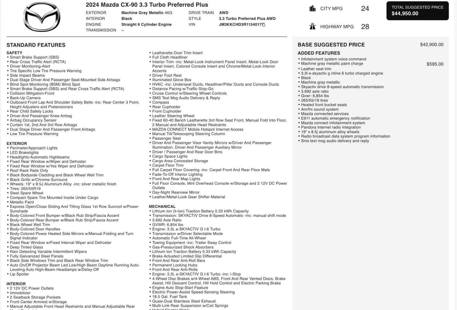 2024 Mazda CX-90 3.3 Turbo Preferred Plus for sale in Alvin, TX