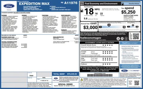 Photos of 2024 Ford Expedition Max Limited for sale in Alvin, TX at Auto Boutique Texas