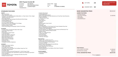 Photos of 2018 Toyota Corolla SE for sale in Alvin, TX at Auto Boutique Texas