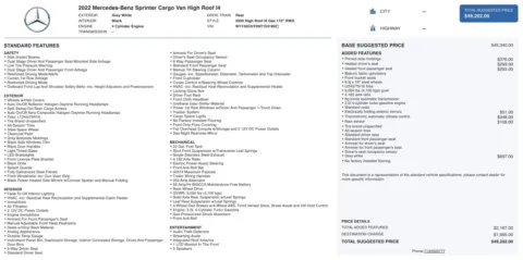 Photos of 2022 Mercedes-Benz Sprinter Cargo Van 2500 for sale in Alvin, TX at Auto Boutique Texas