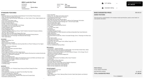 Photos of 2024 Lucid Air Pure for sale in Alvin, TX at Auto Boutique Texas