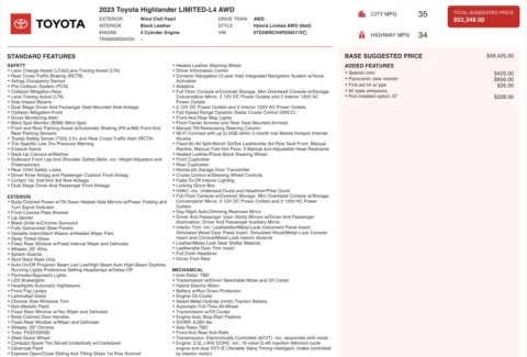 Photos of 2023 Toyota Highlander Hybrid Limited for sale in Alvin, TX at Auto Boutique Texas