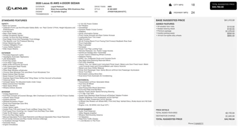 Photos of 2020 Lexus IS 300 for sale in Alvin, TX at Auto Boutique Texas