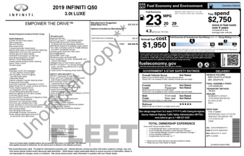 Photos of 2019 INFINITI Q50 3.0t LUXE for sale in Alvin, TX at Auto Boutique Texas