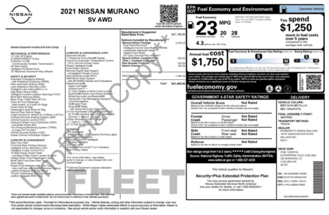 Photos of 2021 Nissan Murano SV for sale in Alvin, TX at Auto Boutique Texas