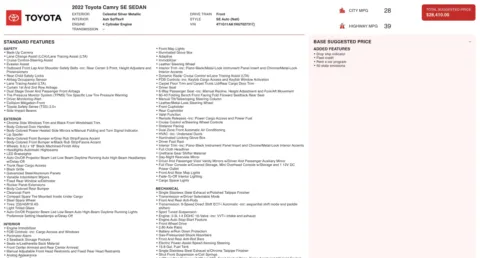 Photos of 2022 Toyota Camry SE for sale in Alvin, TX at Auto Boutique Texas