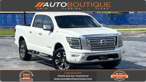 White 2021 Nissan Titan Platinum Reserve for sale in Alvin, TX