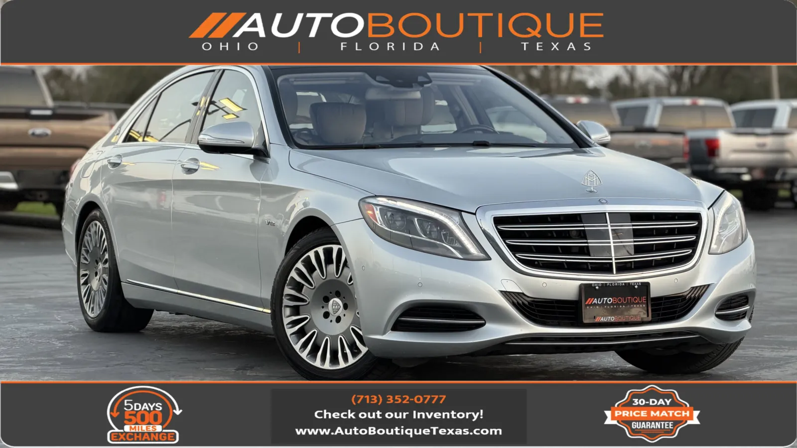 Silver 2015 MERCEDES-B S S600 S 600 for sale in Alvin, TX