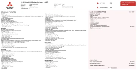 Photos of 2019 Mitsubishi Outlander Sport ES 2.0 for sale in Alvin, TX at Auto Boutique Texas