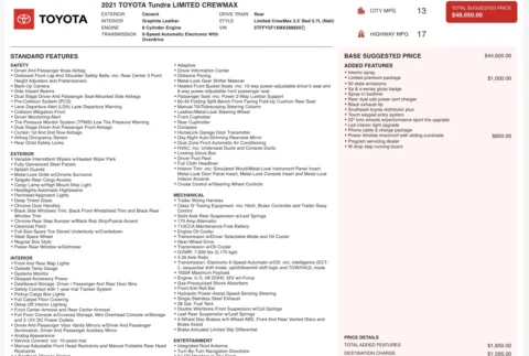 Photos of 2021 Toyota Tundra Limited for sale in Alvin, TX at Auto Boutique Texas