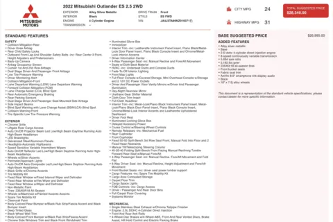 Photos of 2022 Mitsubishi Outlander ES for sale in Alvin, TX at Auto Boutique Texas