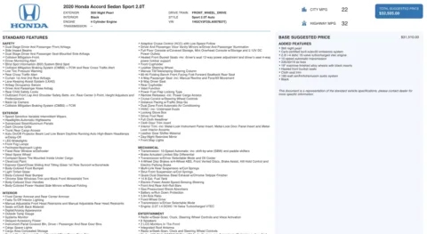 Photos of 2020 Honda Accord Sedan Sport for sale in Alvin, TX at Auto Boutique Texas