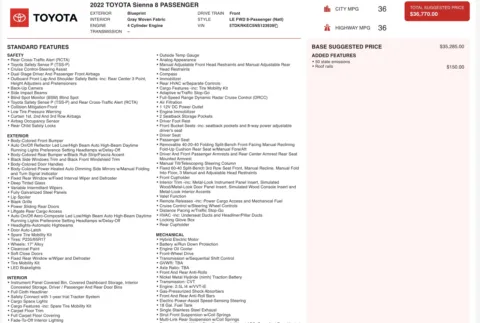 More photos of 2022 Toyota Sienna LE at Auto Boutique Texas, TX