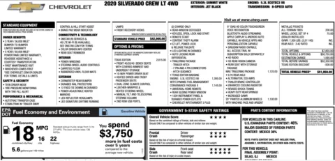 White 2020 Chevrolet Silverado 1500 LT for sale in Alvin, TX