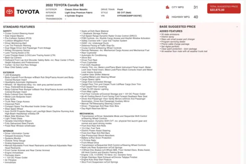 Photos of 2022 Toyota Corolla SE for sale in Alvin, TX at Auto Boutique Texas