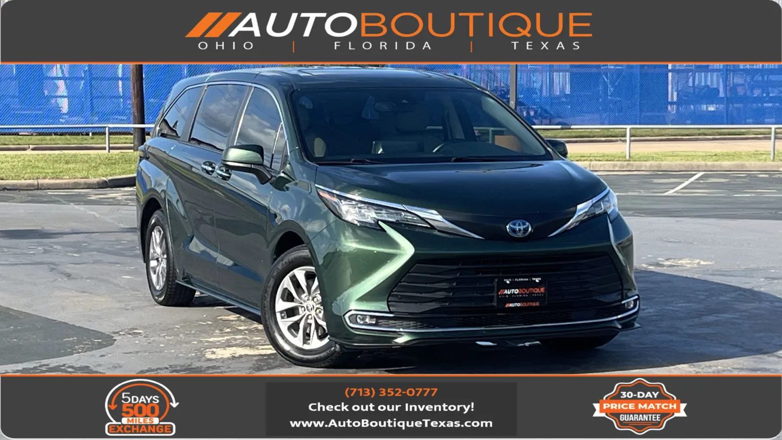 Green 2022 Toyota Sienna XLE for sale in Alvin, TX