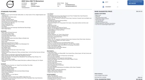 Photos of 2020 Volvo S60 Momentum for sale in Alvin, TX at Auto Boutique Texas