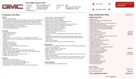 Photos of 2015 GMC Canyon 2WD SLE for sale in Alvin, TX at Auto Boutique Texas