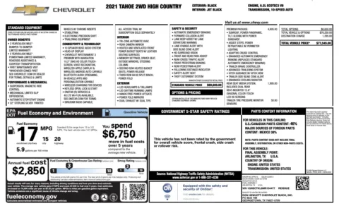 Photos of 2021 Chevrolet Tahoe High Country for sale in Alvin, TX at Auto Boutique Texas