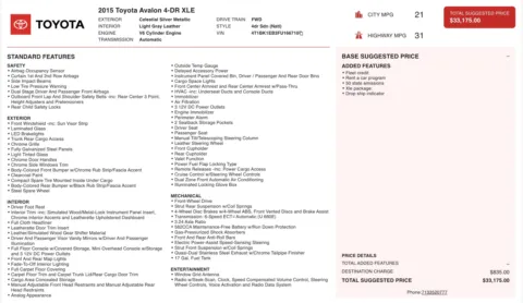 Photos of 2015 Toyota Avalon XLE for sale in Alvin, TX at Auto Boutique Texas