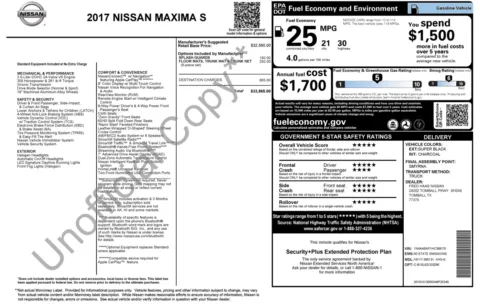 Photos of 2017 Nissan Maxima S for sale in Alvin, TX at Auto Boutique Texas