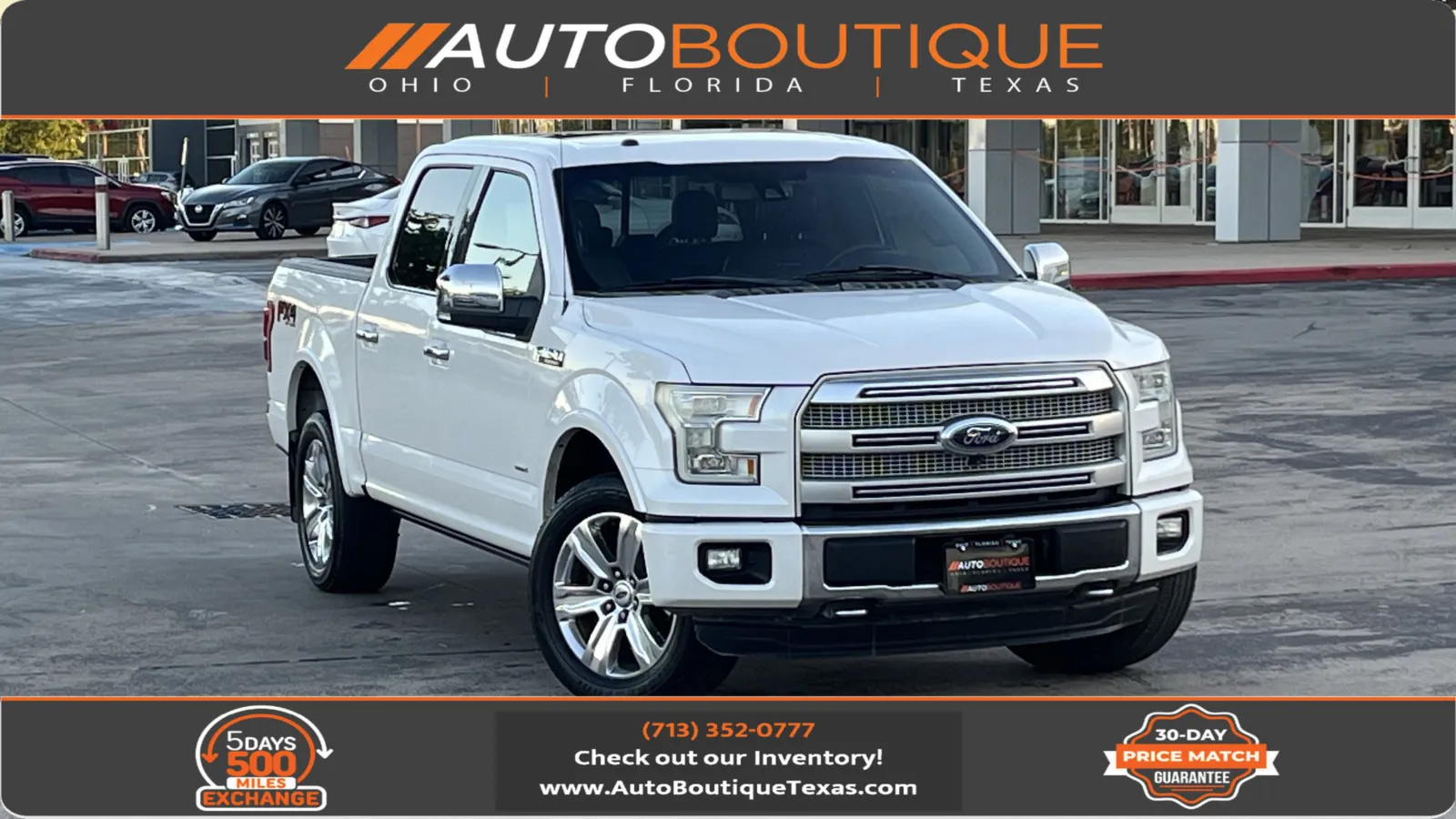 White 2016 Ford F-150 Platinum for sale in Alvin, TX