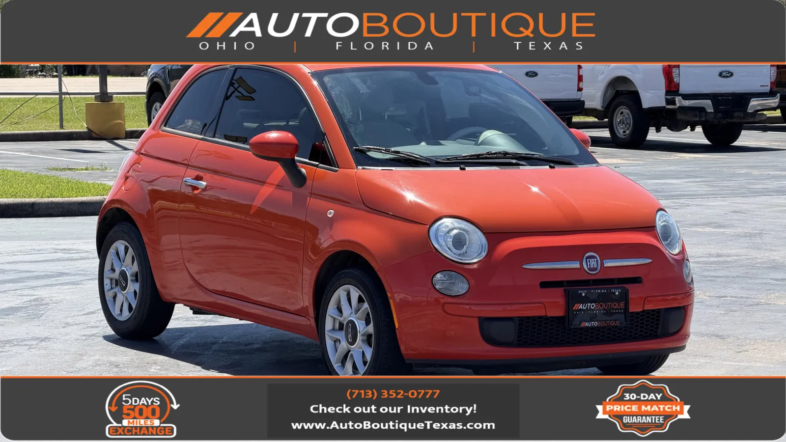 Orange 2017 FIAT 500 Pop for sale in Alvin, TX