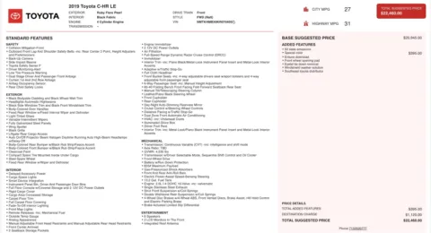 Photos of 2019 Toyota C-HR LE for sale in Alvin, TX at Auto Boutique Texas