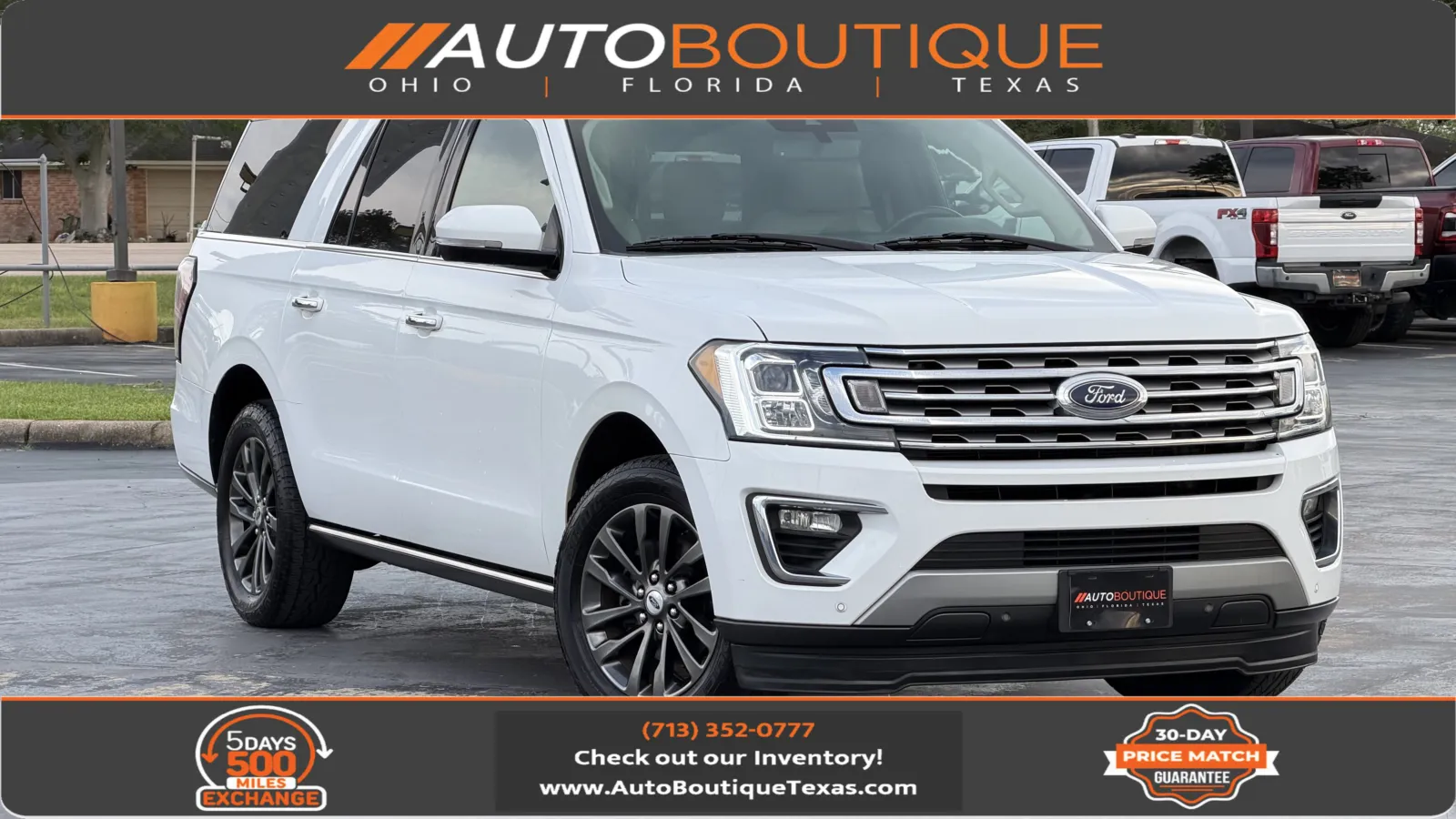 White 2020 Ford Expedition Max Limited for sale in Alvin, TX