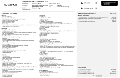 More photos of 2015 Lexus RX 350 FWD at Auto Boutique Texas, TX