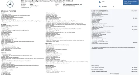 Photos of 2025 Mercedes-Benz Sprinter Passenger Van 2500 for sale in Alvin, TX at Auto Boutique Texas