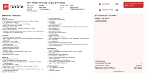 Photos of 2016 Toyota Corolla S Plus for sale in Alvin, TX at Auto Boutique Texas