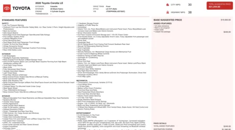 Photos of 2020 Toyota Corolla LE for sale in Alvin, TX at Auto Boutique Texas