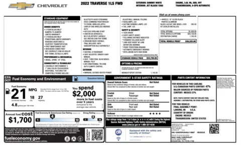 Photos of 2022 Chevrolet Traverse LS for sale in Alvin, TX at Auto Boutique Texas