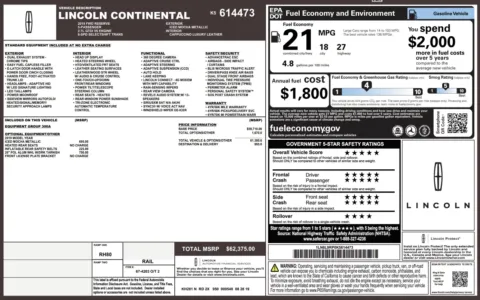 Photos of 2019 Lincoln Continental Reserve for sale in Alvin, TX at Auto Boutique Texas