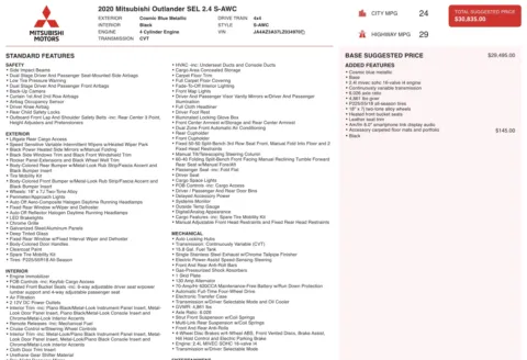 Photos of 2020 Mitsubishi Outlander SE for sale in Alvin, TX at Auto Boutique Texas