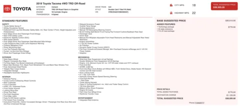 Photos of 2019 Toyota Tacoma TRD Off Road for sale in Alvin, TX at Auto Boutique Texas