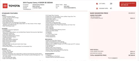 Photos of 2019 Toyota Camry SE for sale in Alvin, TX at Auto Boutique Texas