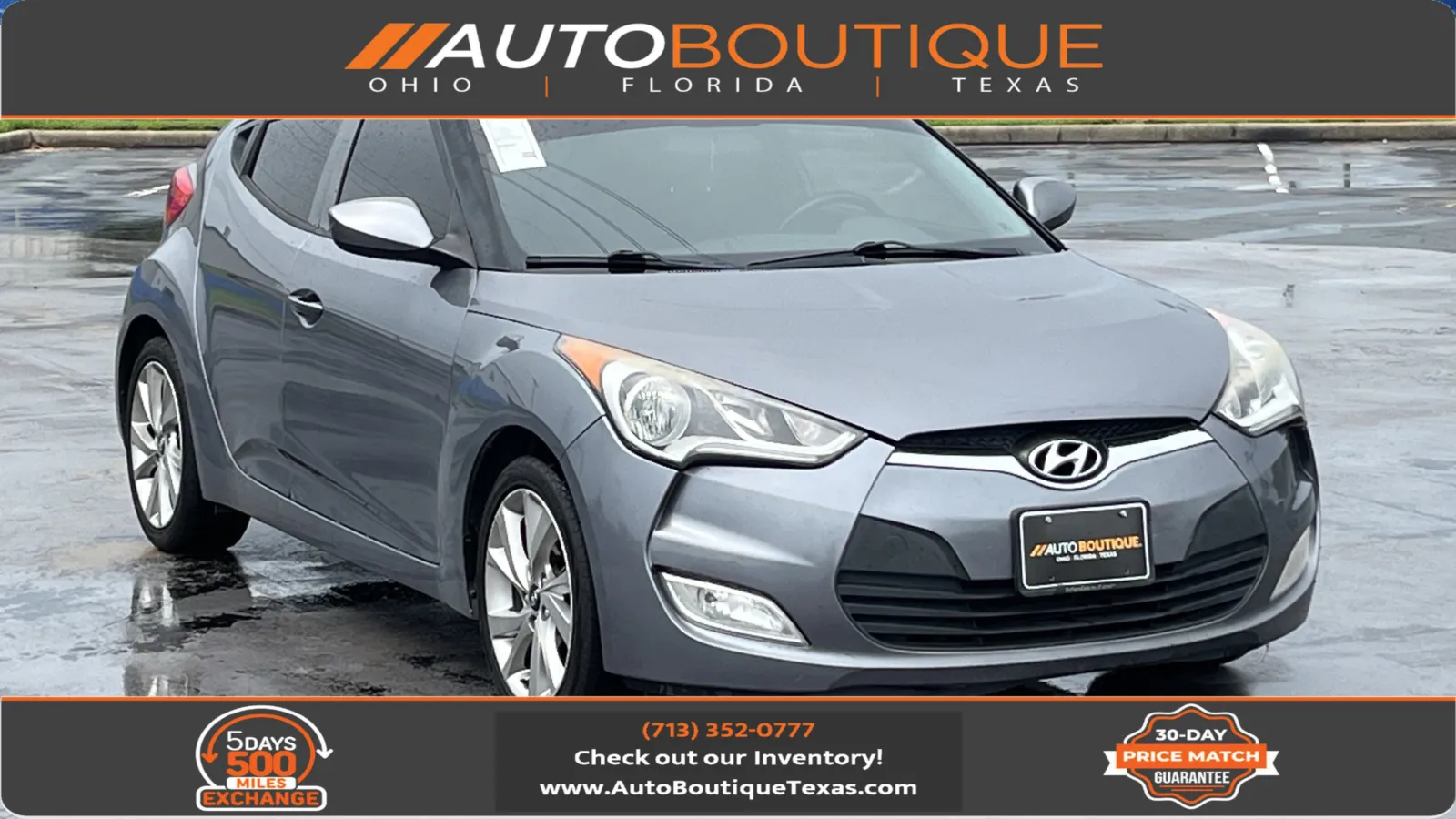 Gray 2017 HYUNDAI VELOSTER for sale in Alvin, TX