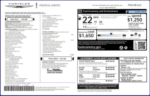 Photos of 2017 Chrysler Pacifica Limited for sale in Alvin, TX at Auto Boutique Texas