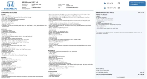 Photos of 2018 Honda HR-V LX for sale in Alvin, TX at Auto Boutique Texas