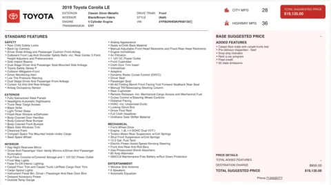 Photos of 2019 Toyota Corolla LE for sale in Alvin, TX at Auto Boutique Texas