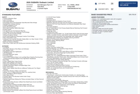 Photos of 2025 Subaru Outback Limited for sale in Alvin, TX at Auto Boutique Texas