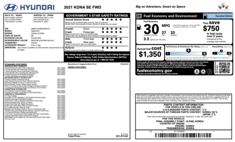Photos of 2021 Hyundai Kona SE for sale in Alvin, TX at Auto Boutique Texas