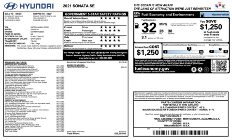 Photos of 2021 Hyundai Sonata SE for sale in Alvin, TX at Auto Boutique Texas