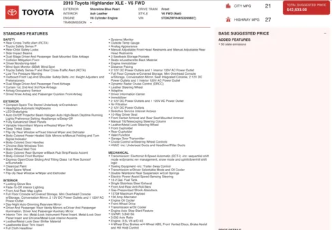 Photos of 2019 Toyota Highlander XLE for sale in Alvin, TX at Auto Boutique Texas