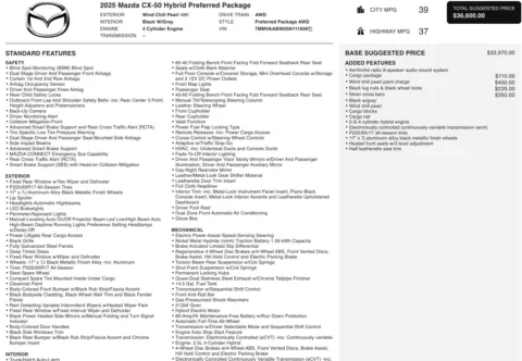 Photos of 2025 Mazda CX-50 Hybrid Preferred Package for sale in Alvin, TX at Auto Boutique Texas