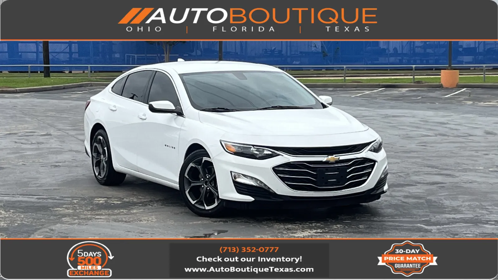 White 2022 Chevrolet Malibu LT for sale in Alvin, TX