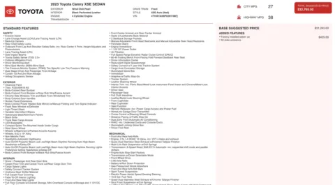 Photos of 2023 Toyota Camry XSE for sale in Alvin, TX at Auto Boutique Texas