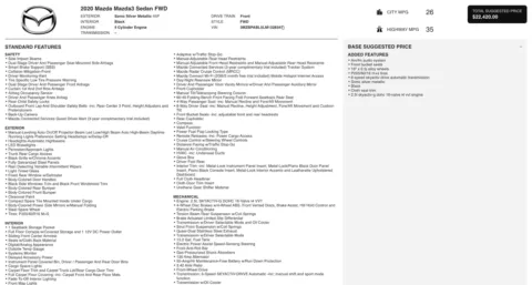 Photos of 2020 Mazda Mazda3 Sedan for sale in Alvin, TX at Auto Boutique Texas